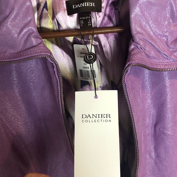 Danier Leather Purple Jacket Size XXXS - Picture 6 of 10